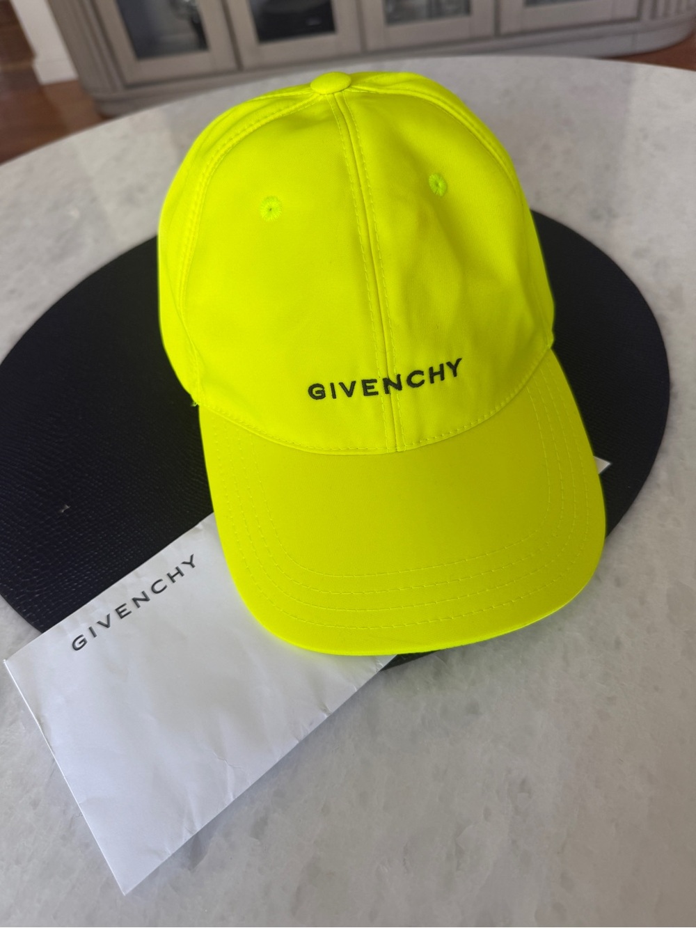 Givenchy  Neon Yellow Logo Baseball Cap
